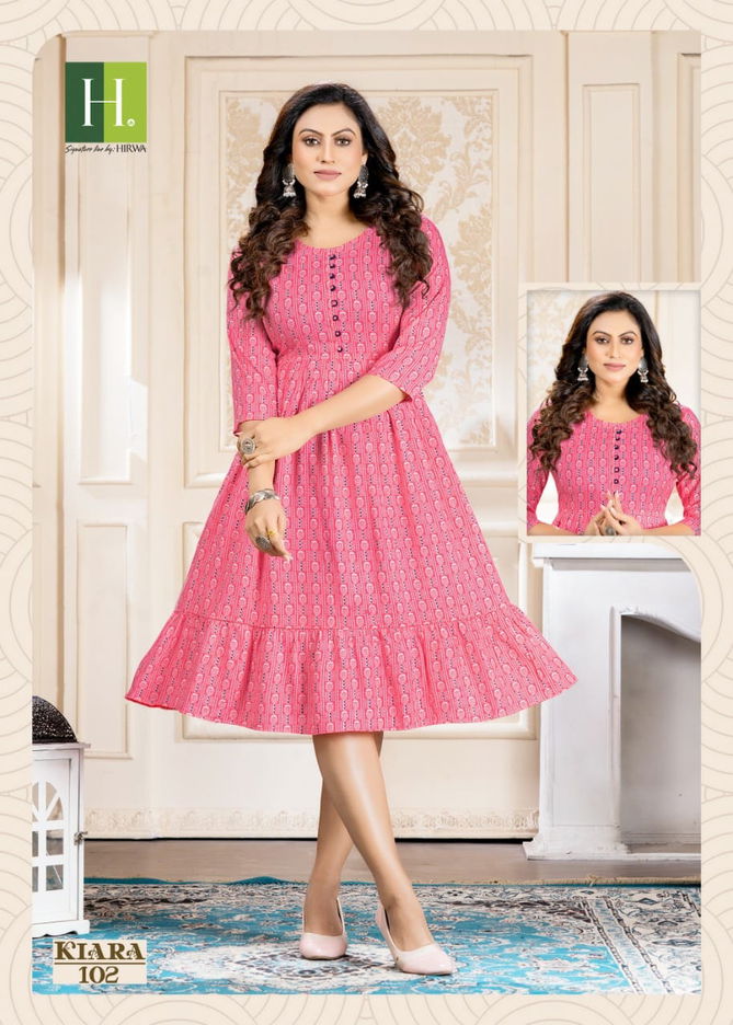 Hirwa Kiara Regular Wear Wholesale Printed  Designer Kurtis
